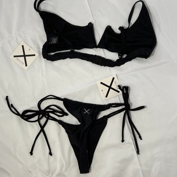 Boutine LA NWT Manhattan Black V-Cut Top and Matching Thong Bikini - Picture 8 of 11